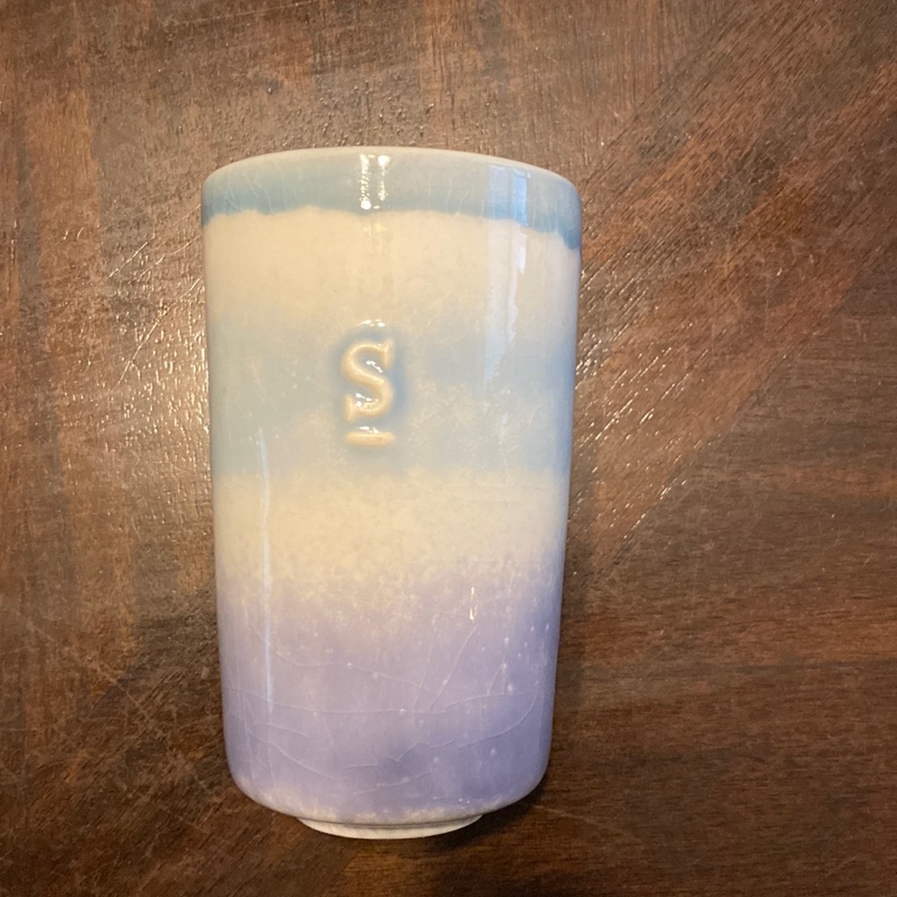 Anthropologie Monogram “S” Tumbler vase holder